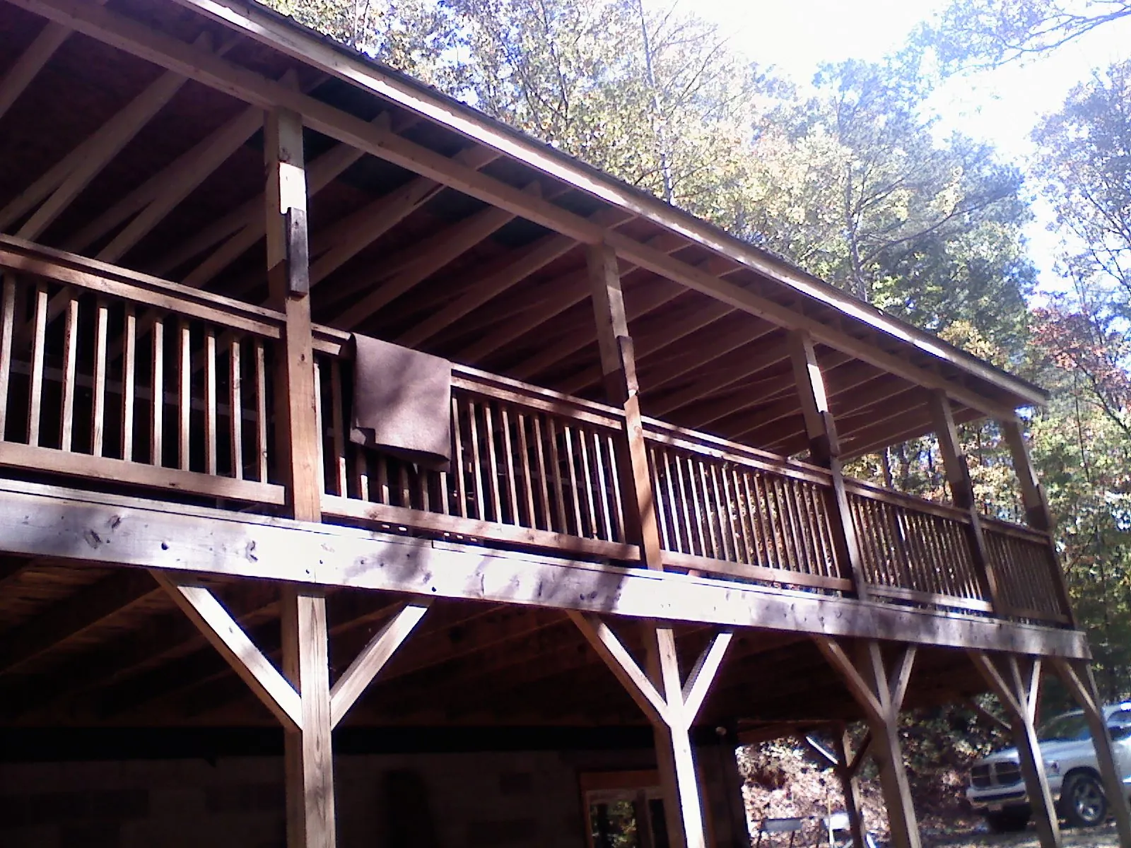 Timber framing under a new elevated porch and deck — Roof Leak Repair in Harleyville by Roofing Brothers